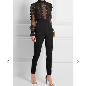 Self-Portrait Guipure Sheer-Trimmed Jumpsuit
